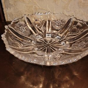 Antique Higbee Paneled Thistle Small Glass Bowl 7" x 2"